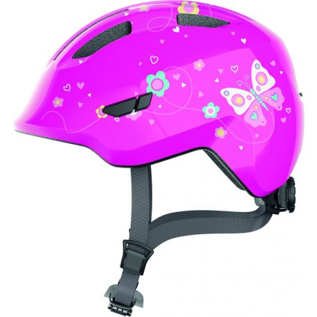 ABUS kerékpáros gyerek sisak Smiley 3.0, In-Mold, pink butterfly, M (50-55 cm)