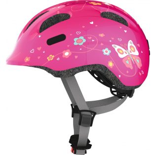   ABUS kerékpáros gyerek sisak Smiley 2.0, In-Mold, pink butterfly, M (50-55 cm)