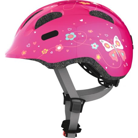 ABUS kerékpáros gyerek sisak Smiley 2.0, In-Mold, pink butterfly, M (50-55 cm)