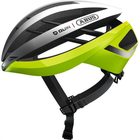 ABUS kerékpáros sport sisak Aventor QUIN, In-Mold, intelligens baleset érzékelővel neon yellow, M (54-58 cm)