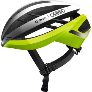   ABUS kerékpáros sport sisak Aventor QUIN, In-Mold, intelligens baleset érzékelővel neon yellow, L (57-61 cm)